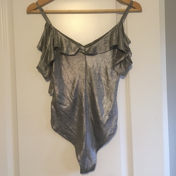 Metallic Silver Bodysuit from Forever 21 - Picture 3 of 4